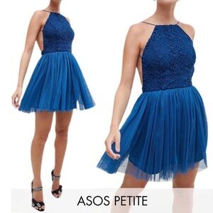 NWT ASOS Design Tulle Lace Top Backless Dress